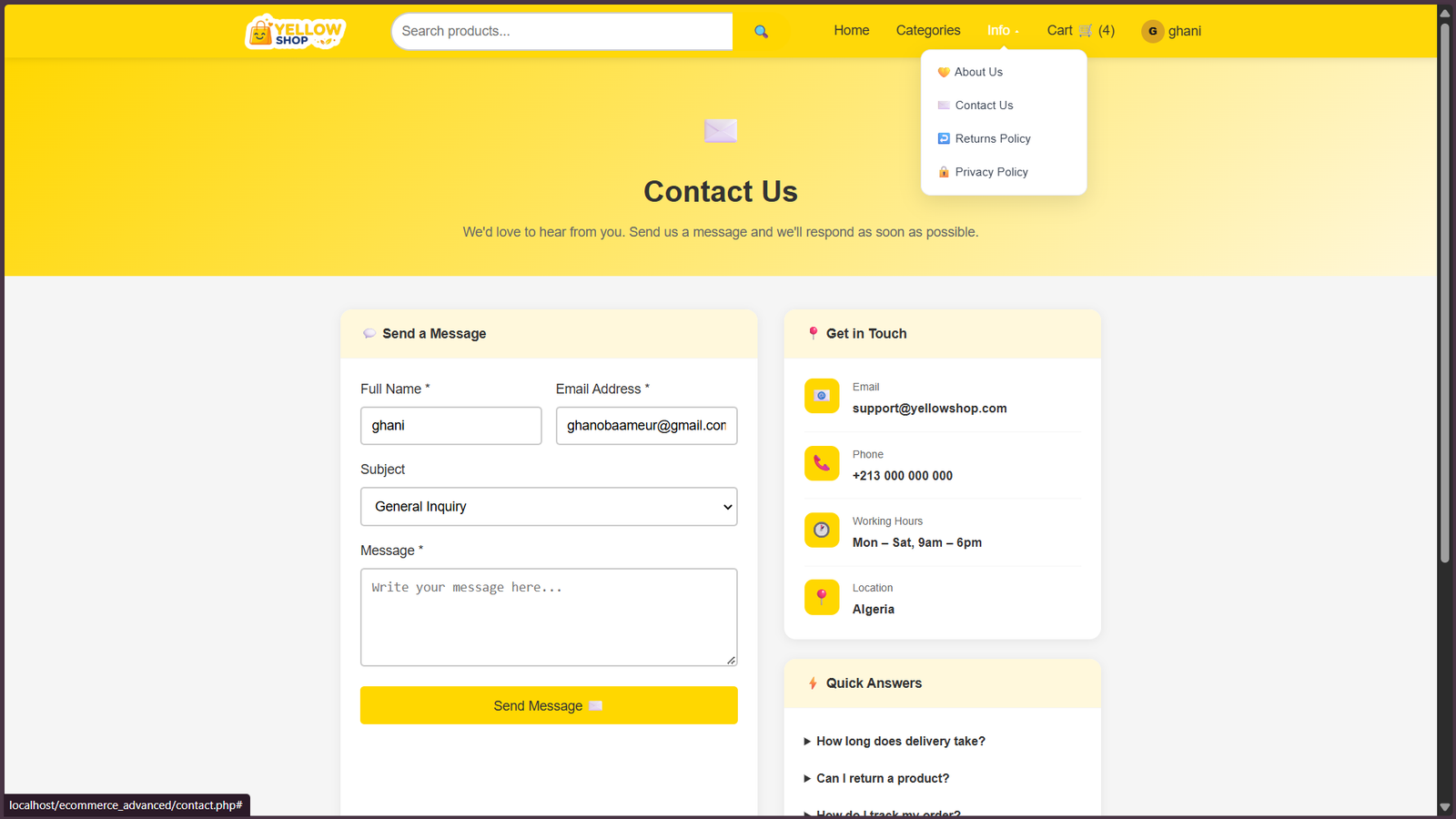 YELLOW SHOP screenshot